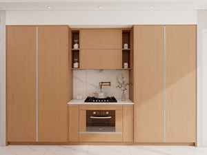 Diseño de Muebles para el Hogar, Isla de Cocina Moderna con Mesa de Madera - Product Image 2