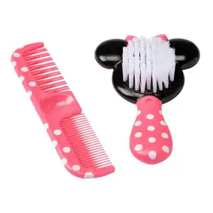 Conjunto de escova de cabelo e pente de dente largo para bebê Minnie com logotipo personalizado