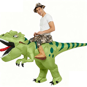 Unisex <strong>Inflatable</strong> Dinosaur <strong>Costume</strong> <strong>Riding</strong> T Rex Air Blow up Funny Fancy Dress Party Halloween <strong>Costume</strong> for Kids Adult - Product Image 5