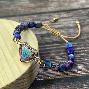 Natural Stone <b>Bracelet</b> Colorful Glass <b>Beaded</b> Creative Flow Exclusive Influencer Choice Item Handmade Customization - Product Image 3