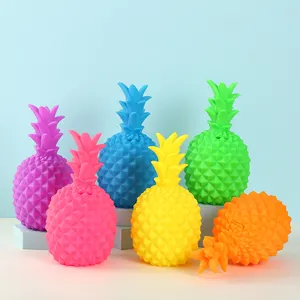 New Arrival Creative Gifts Kids Cartoon Saving Money Bank Pineapple Statue Decor Custom Plastic Coin Piggy Banks