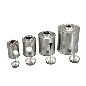 Jinko Petits pots métalliques en fer blanc à visser avec applicateur à pinceau mat pour adhésif de réparation de pneus, 2oz-32oz - Product Image 4