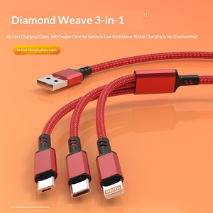 สายชาร์จแบบแยกส่วน Quick Charge1-to-3 (สีแดง) / ขั้วต่อไมโครยูเอสบี/ไทป์-ซี - Product Image 2