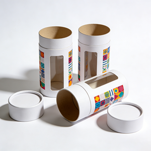 Factory Direct Custom Size Paper Cylinder Canister With Clear <b>Window</b> Durable Cardboard Packaging Box - Product Image 1