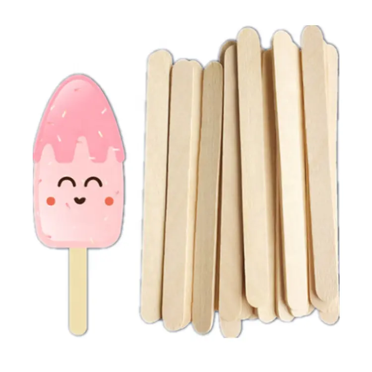 Alle Maten Retail Wood Sticks Herbruikbare Kleurrijke Ijslollystokken Ice Cream Sticks