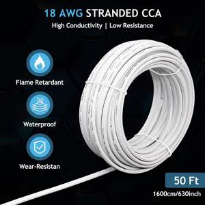 <span class=keywords><strong>18</strong></span> Calibre Branco 18AWG <span class=keywords><strong>2</strong></span> Condutor Fio Elétrico PVC Flexível Encalhado Cobre Folheado Alumínio <span class=keywords><strong>18</strong></span>/<span class=keywords><strong>2</strong></span> Cabo para Automotive Marine LED - Product Image 2