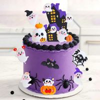 Set de Decoración para Pastel de Halloween con Fantasmas, Casa Embrujada, Calabazas, Murciélagos, Telarañas, Dulces o Truco, Artículos para Fiestas de Cumpleaños
