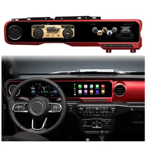 吉普牧马人J-MAX JL集群仪表速度计全球定位系统导航Carplay的安卓汽车收音机 + 数字仪表板