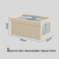 Boîte de rangement moderne en tissu Oxford écologique avec couvercle et fenêtre, grand organisateur de vêtements pour armoire, tiroir et chaussures