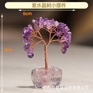 Mini ornement d'arbre en cristal vert, 6 cm de largeur, 9 cm de hauteur, décoration artisanale pour la maison, cadeau pour le bureau - Product Image 2