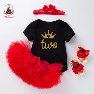 Trajes de 1 ° cumpleaños para bebé, vestidos de 1 año para niña, pelele para fiesta de cumpleaños para niño, tutú de bautizo, <span class=keywords><strong>traje</strong></span> de 4 Uds. - Product Image 2
