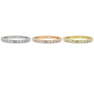 Anillo de Boda de Oro Blanco de 18K con Diamantes Reales de Alta Calidad, Venta al por Mayor en Hong Kong, Regalos para Fiestas, Anillo Clásico para Mujer - Product Image 4