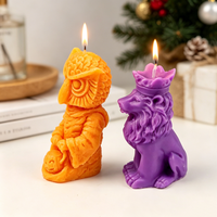 Moule en silicone pour bougies Halloween : démon, crâne, hibou 3D, lion, sorcier – Moule en plâtre pour bricolage, savon, résine, décoration intérieure