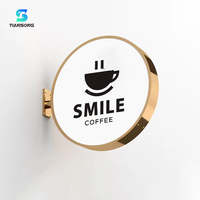 Boîte lumineuse LED en acrylique personnalisée, ronde, double face, pour devanture de magasin, enseigne lumineuse extérieure