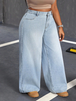 Jean ample décontracté taille basse pour femme, nouvelle collection 2026, grande taille, respirant, doux, avec poches, coupe large et confortable