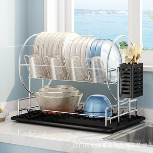 Égouttoir à vaisselle carré Najia avec plateau, pour comptoir, compatible lave-vaisselle, sans installation requise - Product Image 2