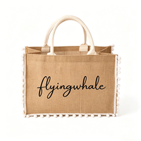 Sac fourre-tout à franges pompons personnalisé avec nom imprimé en écriture cursive – Idéal pour mariage, cadeau de demoiselle d'honneur, usage quotidien, week-end, shopping