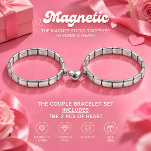 Nueva Pulsera de Acero Inoxidable 2027 con Dijes Italianos, Pulseras Magnéticas de Corazón para Parejas, Eslabones Expandibles DIY, Joyería a Juego para Enamorados, Regalo - Product Image 4