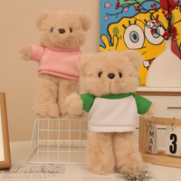 Songshan Jouets Personnalisé Mignon LOGO Ours En Peluche Oreiller 30cm Nouveau T-shirt Décontracté Tissu Poupée En Peluche Animal En Peluche Jouet Cadeau pour Enfants
