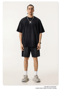 Vintage Rose Powder Men's Oversized Short Sleeve O-Neck <b>Tie</b>-Dye T-Shirt 100% Cotton <b>Knitted</b> Solid Color - Product Image 4