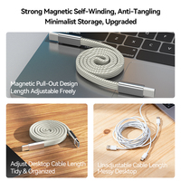 Câble Thunderbolt 4 certifié Intel 40 Gbps 100 W PD 8K/60 Hz vidéo tressé A486 USB4 magnétique pour Mac, SSD, station d'accueil