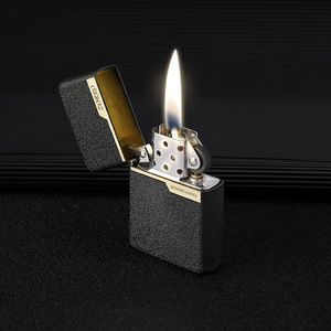 <span class=keywords><strong>Briquet</strong></span> au kérosène <span class=keywords><strong>Zorro</strong></span> avec logo, plaque en cuivre originale, dessus plat, coupe-vent, vente en gros, double tête, étiquette, mariage, anniversaire - Product Image 4
