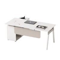 Mesa Ejecutiva Moderna Minimalista Blanca para Jefe/CEO, Mesa de Oficina para Computadora, Diseño de Mesa Ejecutiva, Escritorio en Forma de L