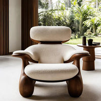 Fauteuil de salon artistique en bois massif de style chinois, canapé de designer pour villa, chaise de réception d'hôtel haut de gamme de forme personnalisée
