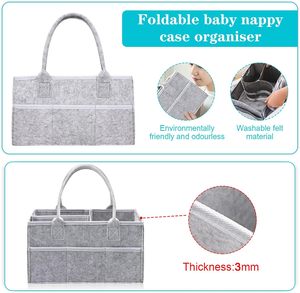 Bestselling Felt Rattan Baby Diaper Caddy Organizer with Nursery <b>Storage</b> <b>Bin</b> Foldable Durable for Living Room & Garage Use - Product Image 6
