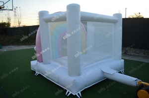 Mini cầu vồng nhỏ trẻ mới biết đi <span class=keywords><strong>Bouncer</strong></span> MOONWALK Trắng monki Jumper trẻ em Inflatable lâu đài với máy thổi khí - Product Image 4