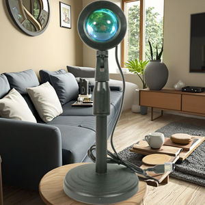 Lámpara de proyección de ambiente LED creativa moderna efecto atardecer cuerpo ABS sombra negra para decoración de sala de estar Internet en vivo - Product Image 5