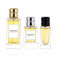 Flacon de parfum carré de luxe en verre 50 ml, vide, avec vaporisateur, pour marque de parfum, avec emballage rigide en boîte cadeau