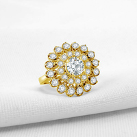 Luxus Original 10 Karat Pure Gold Round Cut D Farbe 1CT Cluster Moissan ite Flower Doppel Halo Verlobung sring Ehering für Frauen