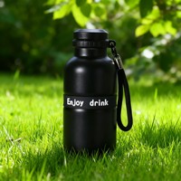 Nouvelle gourde isotherme de montagne de 450 ml avec corde, en acier inoxydable, sans BPA, à double paroi, pour la salle de sport et les sports