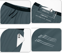 Shorts de course 2-en-1 avec cordon de serrage intégré, logo personnalisé, en nylon et élasthanne, pour homme