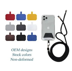 New Arrival Retractable Dacron Neck Strap Nylon Tether Pad Patch Phone Lanyard Universal Phone Strap