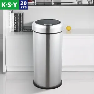 Haushalts küche 30L 40L runde offene Mülleimer Edelstahl Touch Altpapier behälter
