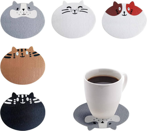 Sous-verre en feutre de polyester écologique de forme ronde, design innovant, épaisseur de 5 mm/3 mm pour un usage domestique - Product Image 1