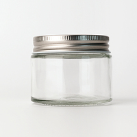 Logotipo personalizado 2oz 4oz 6oz 8oz 100ML Mini tarro redondo transparente para velas Frascos de vidrio transparentes vacíos para velas