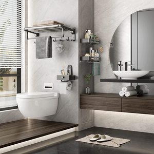 <span class=keywords><strong>Porta</strong></span> <span class=keywords><strong>carta</strong></span> <span class=keywords><strong>igienica</strong></span> autoadesiva moderna in lega di alluminio con mensola <span class=keywords><strong>e</strong></span> cassetto nascosto per il bagno - Product Image 6