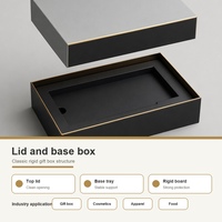 Kotak Hadiah Hamper Kardus Kertas Oranye High-End Custom dengan Tutup dan Alas, Tebal 2mm, Embos dengan Pita