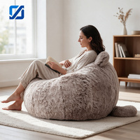 Canapé paresseux compressé en forme de chat, capitonné, surdimensionné, en particules d'éponge, doux et moelleux, type pouf Tatami