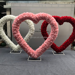 <span class=keywords><strong>Arche</strong></span> de <span class=keywords><strong>mariage</strong></span> avec arrangement de roses artificielles en forme de cœur, étagère en forme de cœur rose, <span class=keywords><strong>arche</strong></span> <span class=keywords><strong>ronde</strong></span>, toile de fond - Product Image 4