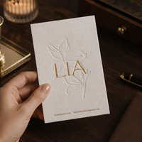 Cartes de remerciement personnalisées, invitations de mariage, cartes de vœux avec logo en relief et designs sur papier texturé
