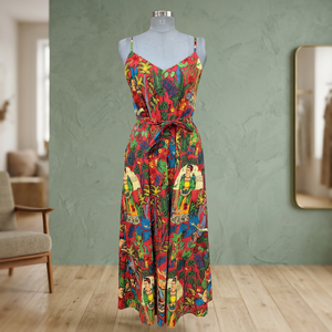 Robe Bohème Florale Élégante Longueur Genou pour Femme – Légère, Écologique, Taille Naturelle, Idéale pour Événements Décontractés et Journées Relaxantes - Product Image 3