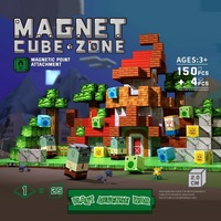 Ensemble de 150 blocs magnétiques en plastique, jeu de construction, cubes de construction, jouets sensoriels Montessori STEM pour enfants