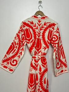 เสื้อโค้ทผู้หญิงแขนยาวปักลายซูซานี ผ้าฝ้าย 100% อุ่นสบายสำหรับฤดูหนาว เป็นมิตรกับสิ่งแวดล้อม สไตล์ลำลอง - Product Image 5