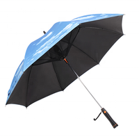 Parapluie manuel à ouverture automatique avec panneaux solaires et batterie, diamètre 105 cm, coupe-vent, protection contre la pluie, en pongé, parapluie droit