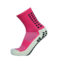Chaussettes à poignée brodées personnalisées Football Soccer épais Claret Chaussettes de sport pour hommes en POLYESTER de haute qualité avec poignée