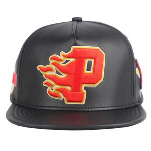 Casquette en cuir pour homme avec logo personnalisé, 5 panneaux, style snapback, pour l'extérieur, vente en gros Tcap Chine - Product Image 1